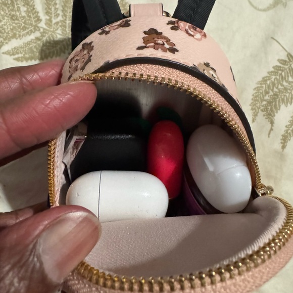 NWT Coach Mini Court Backpack Bag Charm With Rosette Print - Picture 10 of 10